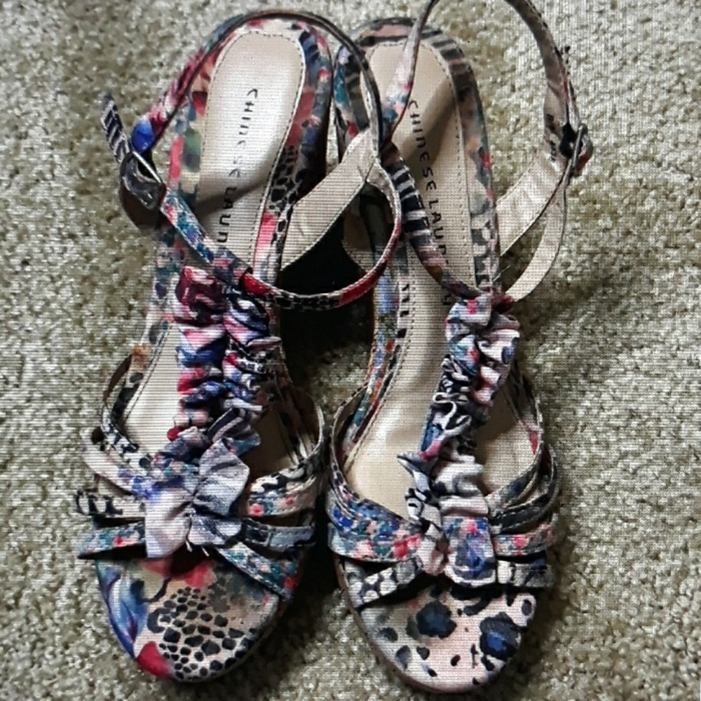 Chinese Laundry Multi Colored Cork Wedge